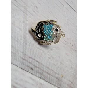 Koi Fish Yin Yang Sun Moon Stars Blue White Black Gold Tone Enamel Pin